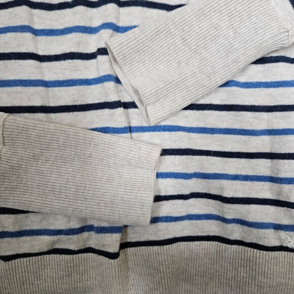 American Eagle Women's striped blue and grey striped wool cotton sweater size sm - Picture 5 of 7
